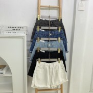 Quần short bò cạp cao gập gấu kèm thắt lưng (Ảnh thật)