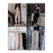 Quần jogger nữ bo gấu cạp chun có túi chất thô dày dặn mặc hè - The Sweater Weather