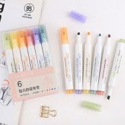 Bộ bút dạ quang 6 màu xinh xắn tiện dụng, bút đánh dấu bút nhớ