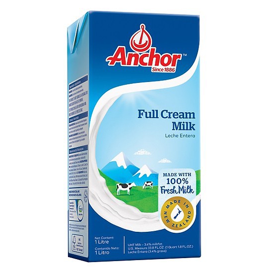 Sữa tươi NGUYÊN KEM - FULL CREAM nhập khẩu chính nghạch hộp 1lit