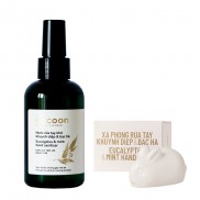 Combo nước xịt rửa tay khô Cocoon 140ml + Xà phòng Khuynh Diệp & Bạc Hà Cocoon 45g