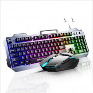 Bàn phím GIẢ CƠ V680 mặt kim loại, LED 3 chế độ, dàn phím cực khủng với độ nhạy cực cao, tặng chuột, BH 12 tháng