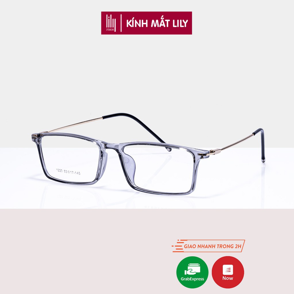 Gọng kính cận nam nữ Lilyeyewear mắt chữ nhật càng kính kim loại thanh mảnh nhẹ nhàng