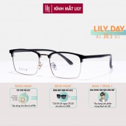 Gọng kính kim loại nam nữ Lilyeyewear mắt vuông thanh mảnh trắng trong suốt 6205