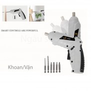 Máy bắn vít 2 chiều mini khoan vặn dùng pin nhỏ gọn pin 18650 có sạc - kèm chi tiết vặn ốc