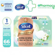 Bông tẩy trang Silcot Nhật Bản Hộp 66 miếng xanh lá - Bông Silcot Unicharm XANH LÁ 66 miếng