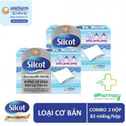 COMBO 2 HỘP BÔNG TẨY TRANG SILCOT JAPAN Hộp 82 miếng - Silcot Unicharm COMBO 02 hộp 82 miếng