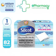 Bông tẩy trang Silcot Nhật Bản Hộp 82 miếng cao cấp - Bông Silcot Unicharm