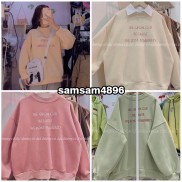 Áo sweater cổ trụ in chữ(kèm ảnh thật)