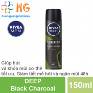 Xịt ngăn mùi NIVEA MEN Deep - Than đen hoạt tính, hương rừng Amazonia (Chai 150ml)