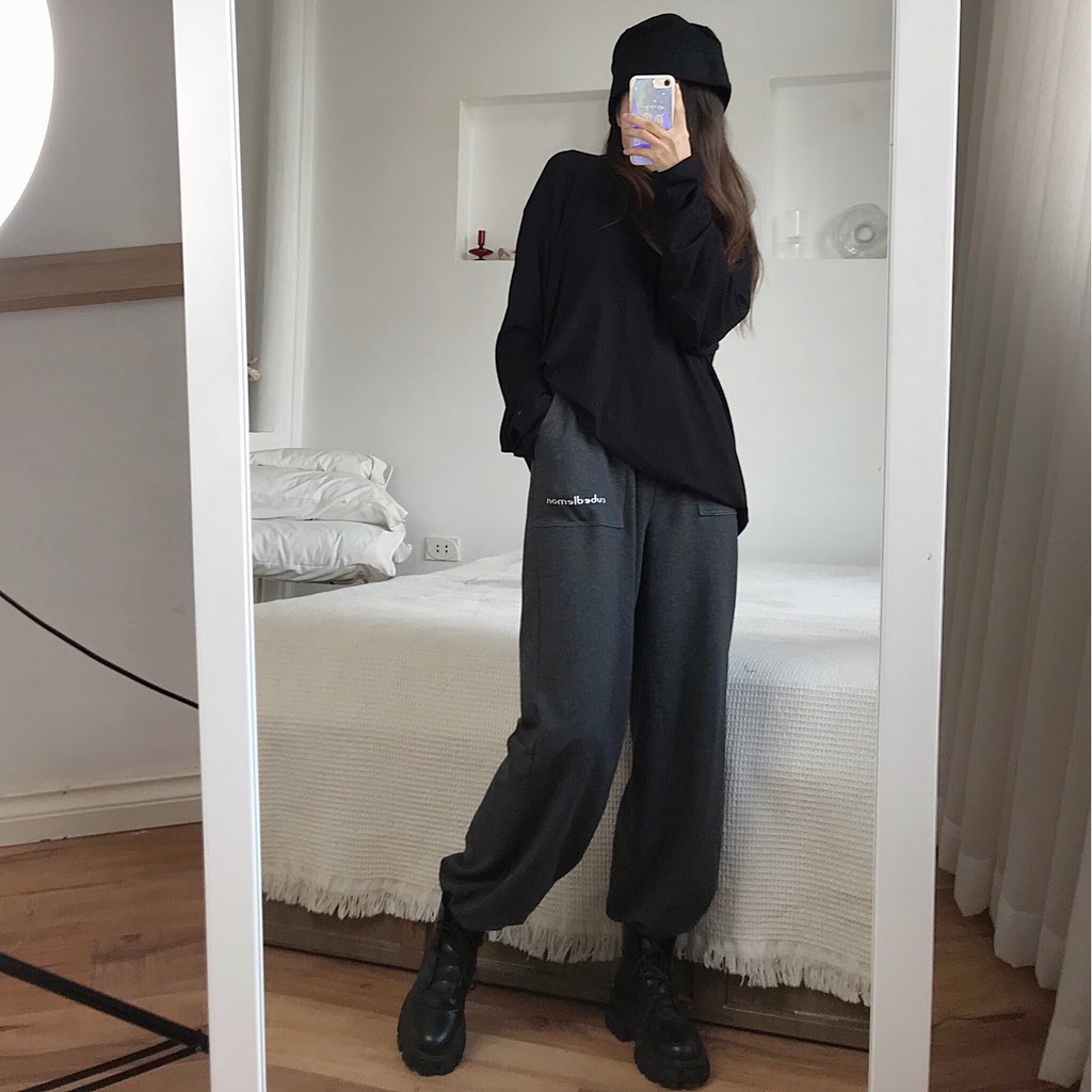|hình thật độc quyền| Quần nỉ jogger ulzzang da cá túi trước