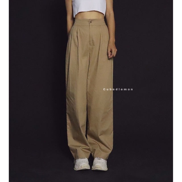 QUẦN ỐNG RỘNG KAKI ULZZANG XẾP LY