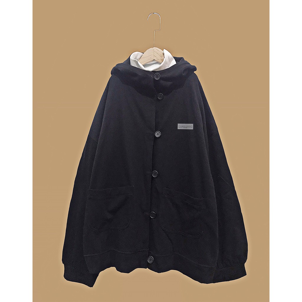 |Hình thật độc quyền| Áo khoác nỉ da cá nút gài