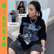 Áo thun tay lỡ Unisex Min Room, áo phông form rộng nam nữ hai màu đen trắng phong cách hip hop