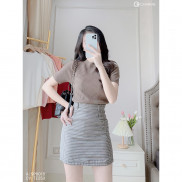 Áo len tăm cộc tay thiết kế Charme 8018
