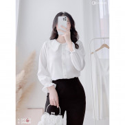 Áo sơ mi nữ Charme cổ bèo tay bo 2049