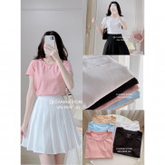 Áo thun nữ tay ngắn cổ tròn thiết kế Charme 9071