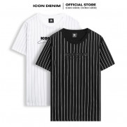 Áo Thun Nam Tay Ngắn Sọc Thêu ICON DENIM Trademark