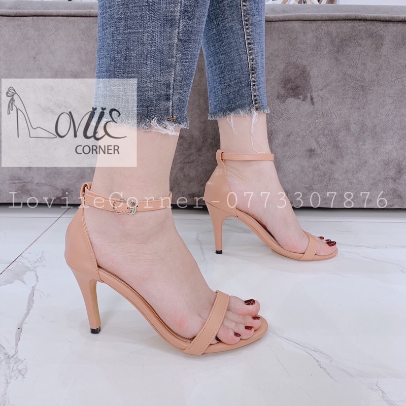 SANDAL CAO GÓT LOVIIECORNER - SANDAL CAO GÓT 9CM QUAI MẢNH - GIÀY SANDAL CAO GÓT NHỌN 9CM - SANDAL CÔNG SỞ G200323