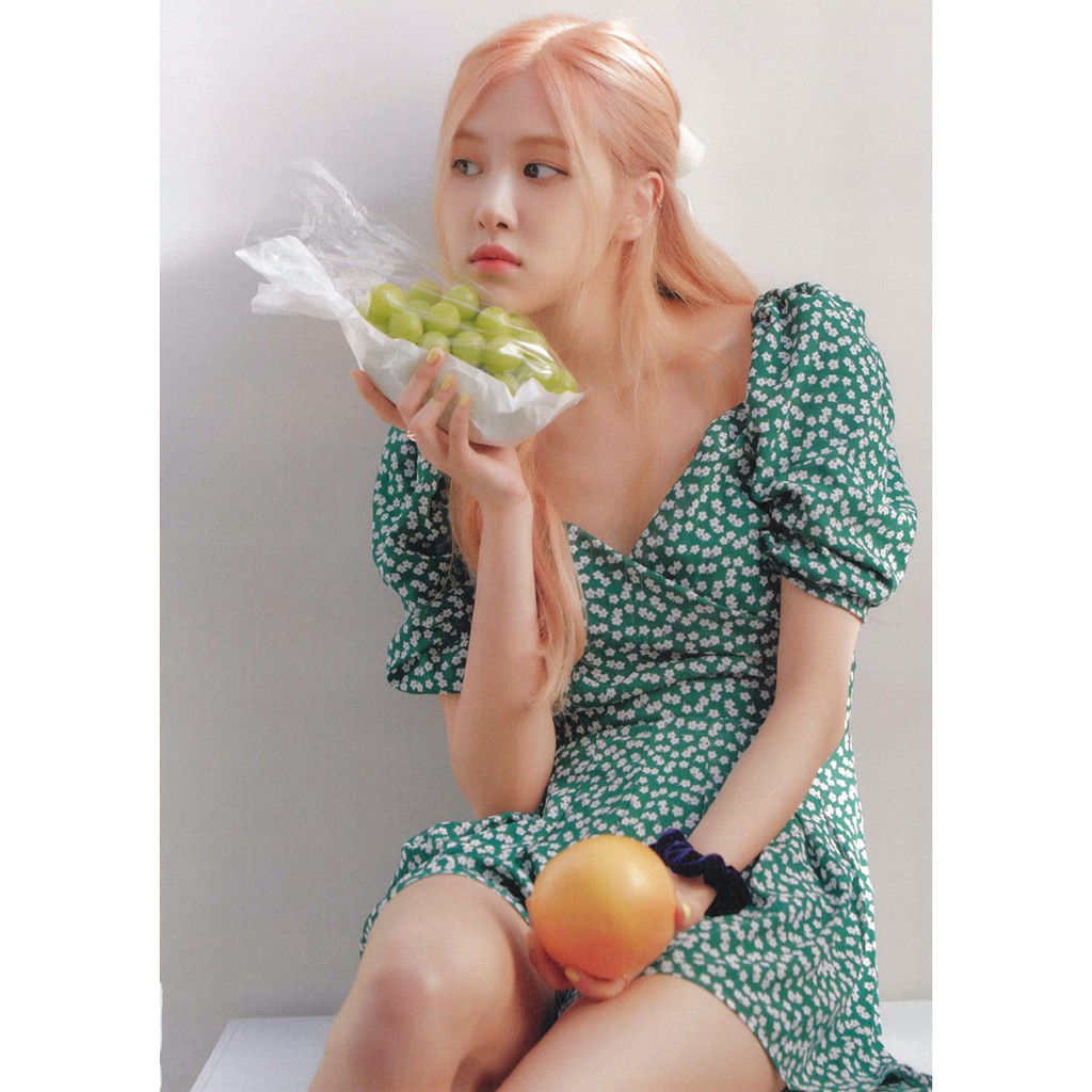 Áo liền quần hoạ tiết xinh xắn thời trang phong cách Rosé Blackpink