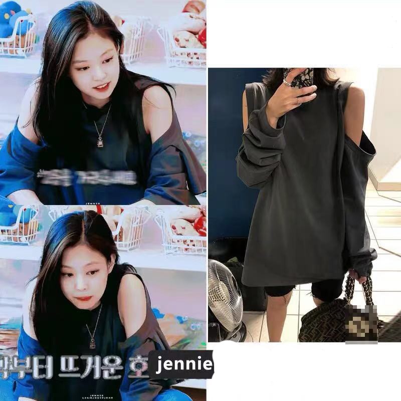 Áo Nữ Tay Dài Hở Vai Thời Trang Hàn Quốc jennie blackpink
