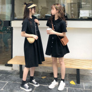 Đầm Chữ A Ngắn Tay Phong Cách Retro Hàn Quốc Nữ Tính