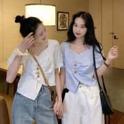 Áo nữ tay ngắn kiểu dáng độc đáo phong cách Hàn Quốc