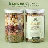 Hạt dinh dưỡng mix 5 loại TANU NUTS - 500gr Mixnuts (macca,óc chó vàng, óc chó đỏ, hạnh nhân, bí xanh)