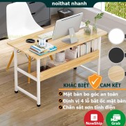 Bàn làm việc chân sắt, mặt bàn bo góc an toàn và định vị 4 lỗ bắt ốc dễ dàng, chân sắt sơn tĩnh điện chống gỉ và xước