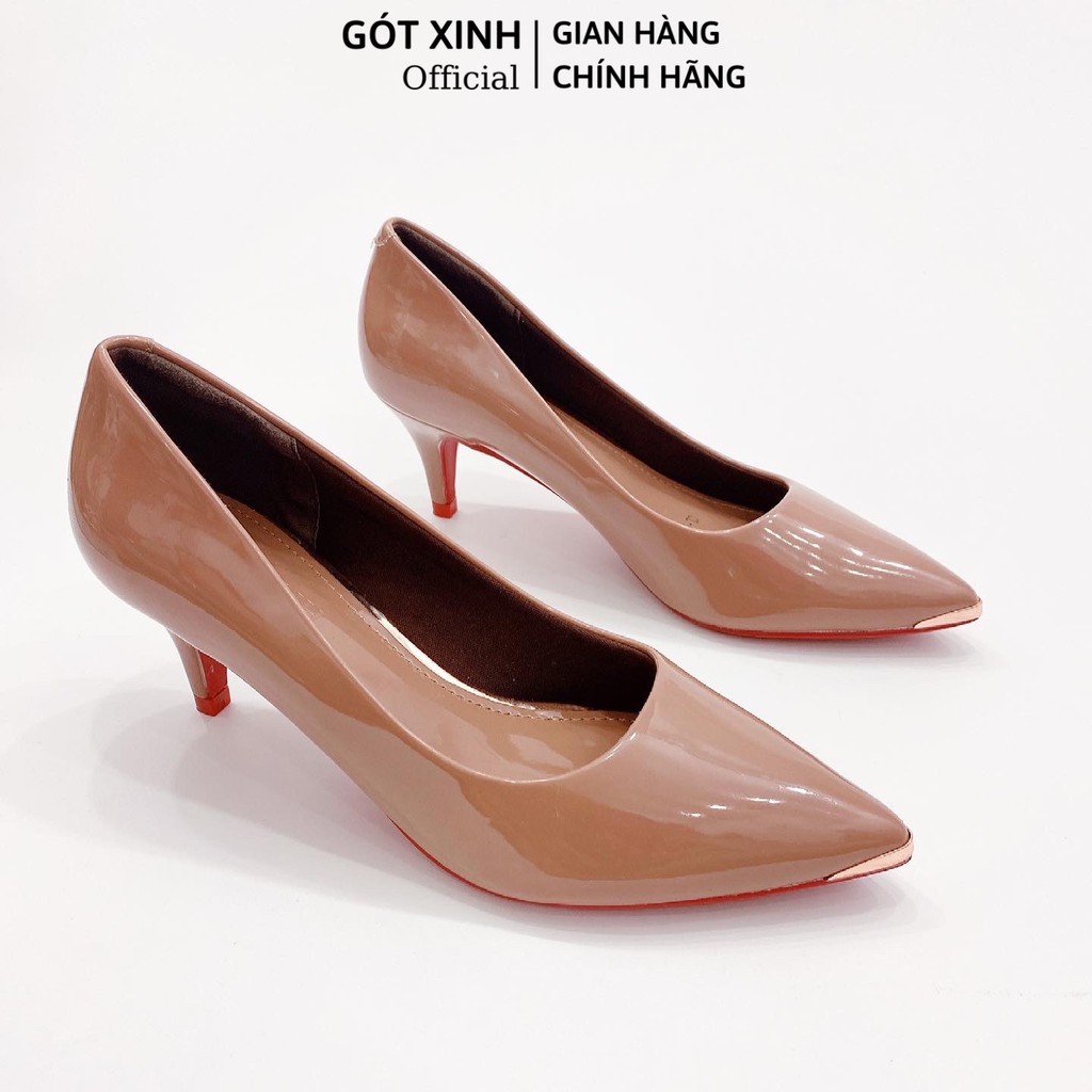 Giày Cao Gót Công Sở Gót Xinh GX253 Da Bóng 5cm vnxk