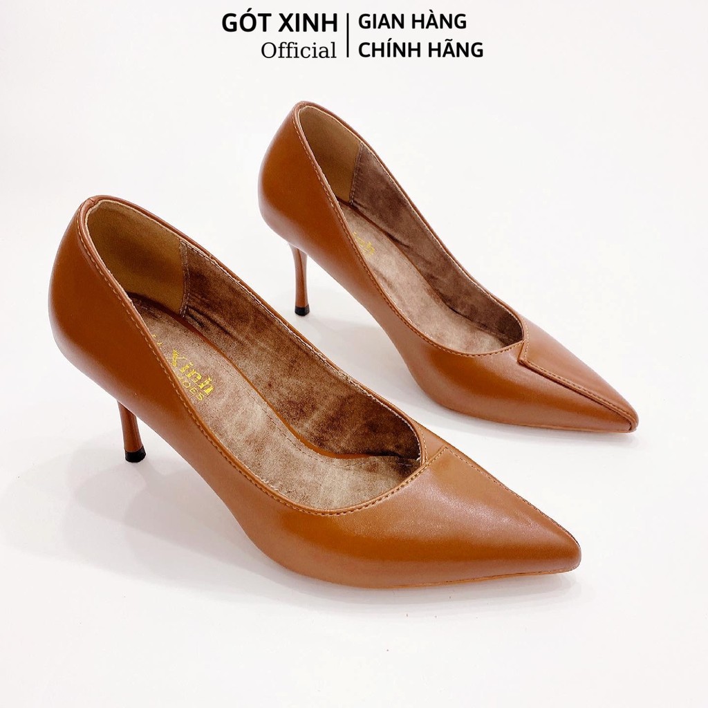 Giày cao gót nữ GÓT XINH GX299 da mềm đế nhọn cao 7cm