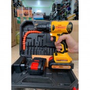 máy khoan pin hukan đầu 13 ly có búa khoan tường khoan vít bắn tôn tặng bộ phụ kiện.