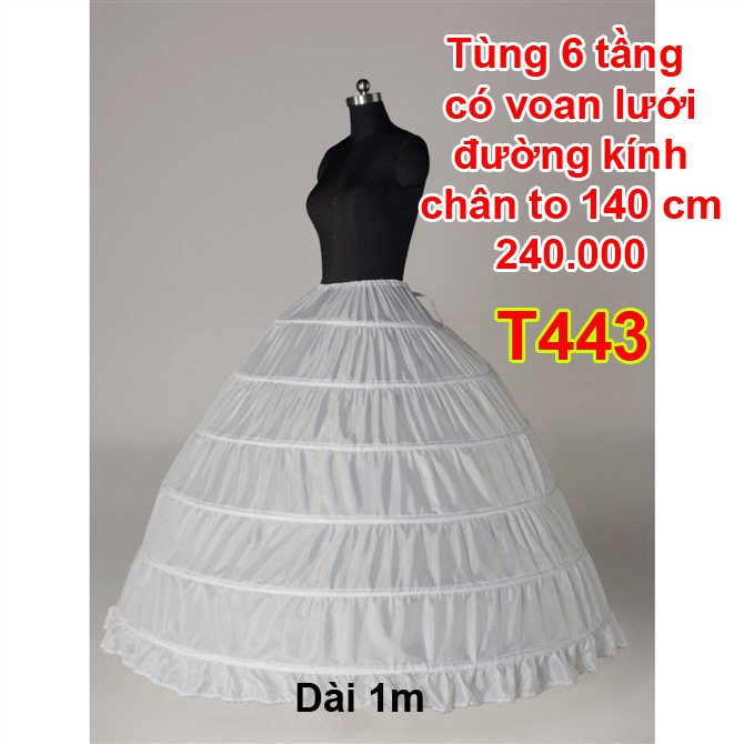 Tùng phồng dành cho váy cưới lớn 6 tầng thép