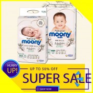  Tã Bỉm MOONY NATURAL Nội Địa Nhật dán/quần NB63/S58/M46/L38/L36/XL32