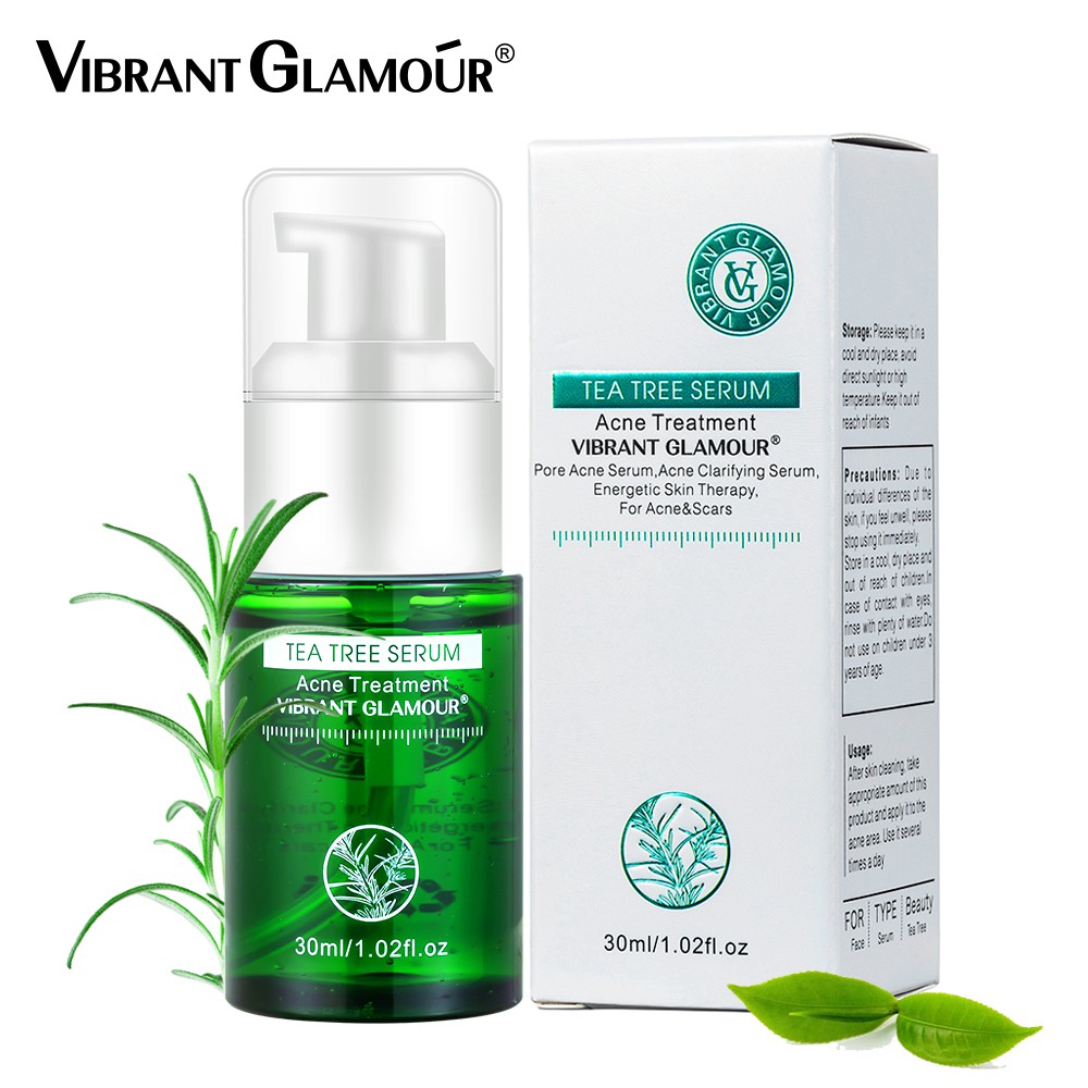 Serum Hỗ trợ giảm Vết Sẹo Loại Bỏ Mụn Làm Trắng Da Tinh Chất Tràm Trà 30ml Vibrant Glamor