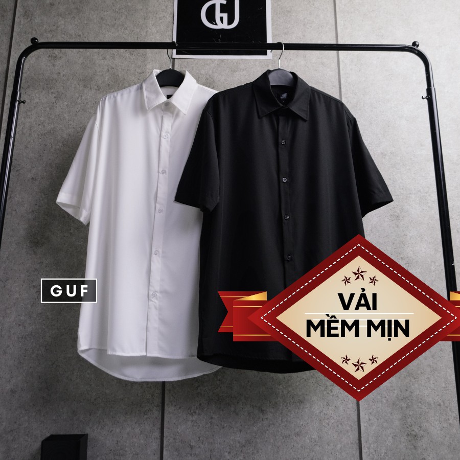 Áo Sơ Mi Tay Lỡ Dáng Rộng Hàn Quốc, Vải Kate Mềm Mịn Thích Hợp Cho Đi Học, Đi Làm, Đi Chơi GUF