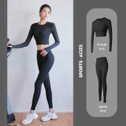 Bộ đồ tập Yoga thời trang mùa thu đồ tập gym dài tay thấm hút mồ hôi tốt, nhanh khô-DBYCR01