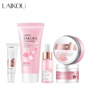 Bộ chăm sóc da LAIKOU sữa rửa mặt hoa anh đào Nhật Bản 50g + Serum dưỡng da mặt 17g + Kem dưỡng mắt 15g + Mặt nạ bùn 80g