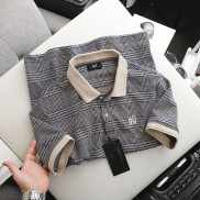 Áo Thun Polo Nam Có Cổ Kẻ Caro Tay Ngắn Vải Cotton Len Cao Cấp INF PL002618 SOMEHOW