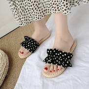 Dép Nữ Đế Gấu Giả Cói Quai Bèo Chấm Bi Siêu Êm DNU01 Dép FORM NHỎ