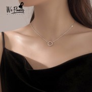  Dây chuyền mặt dây hình tròn đính đá lấp lánh thời trang