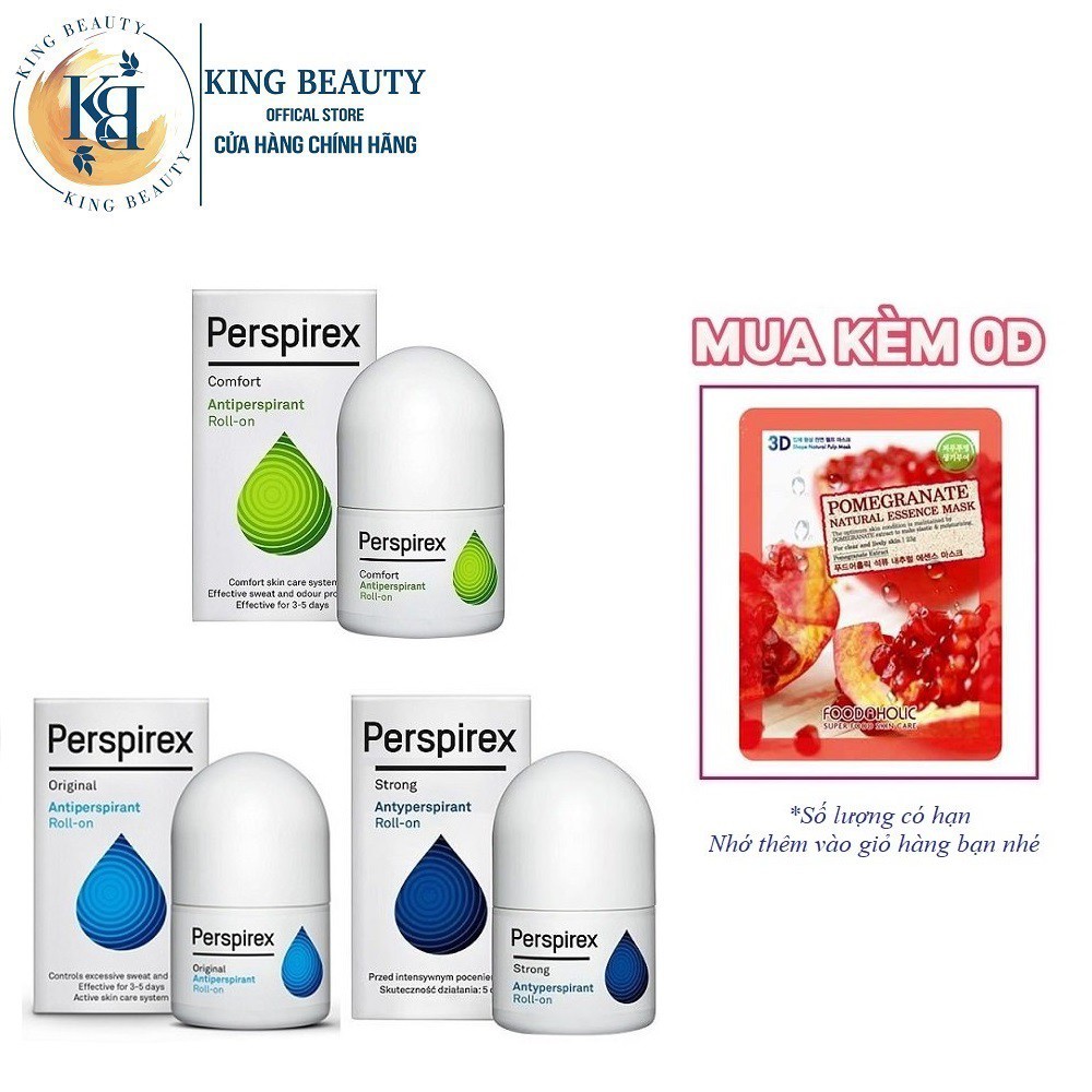 Lăn ngăn mùi giảm hôi nách và ngăn tiết mồ hôi Hiệu Quả Số 1 Perspirex Extra-effective Antiperspirant Roll-On 20ml