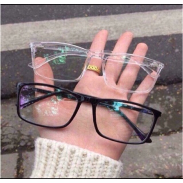 gọng kính cận vuông trong suốt kính tên vuông nhỏ có tròng kính cận vuông 301