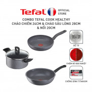 Bộ nồi chảo Tefal Cook Healthy (Chảo 24/Chảo sâu 28/ Nồi 20)