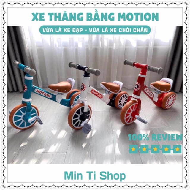 Xe chòi chân cho bé kết hợp xe đạp Motion, yên da cao cấp
