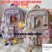 Balo ulzzang đi học, cặp sách nữ thời trang trong suốt. B135 có kèm huy hiệu như ảnh.