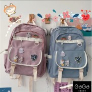 balo ulzzang hàn quốc mạc tam giác tặng kèm huy hiệu. ba lô thời trang nữ