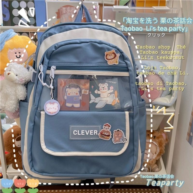 Balo hàn quốc, balo vải trong suốt clever.