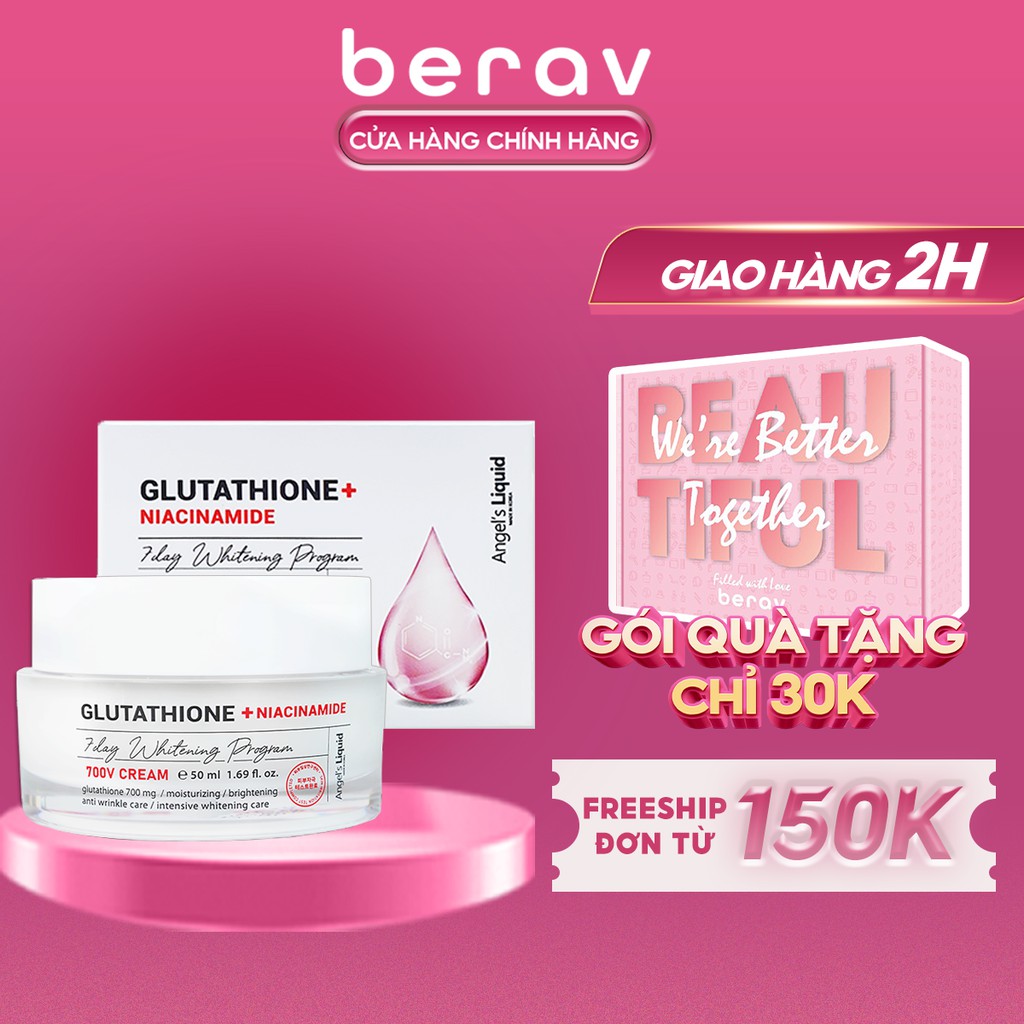 KEM GIẢM NÁM, DƯỠNG TRẮNG DA ANGEL'S LIQUID Glutathione+Niacinamide 700V-CREAM 50ml