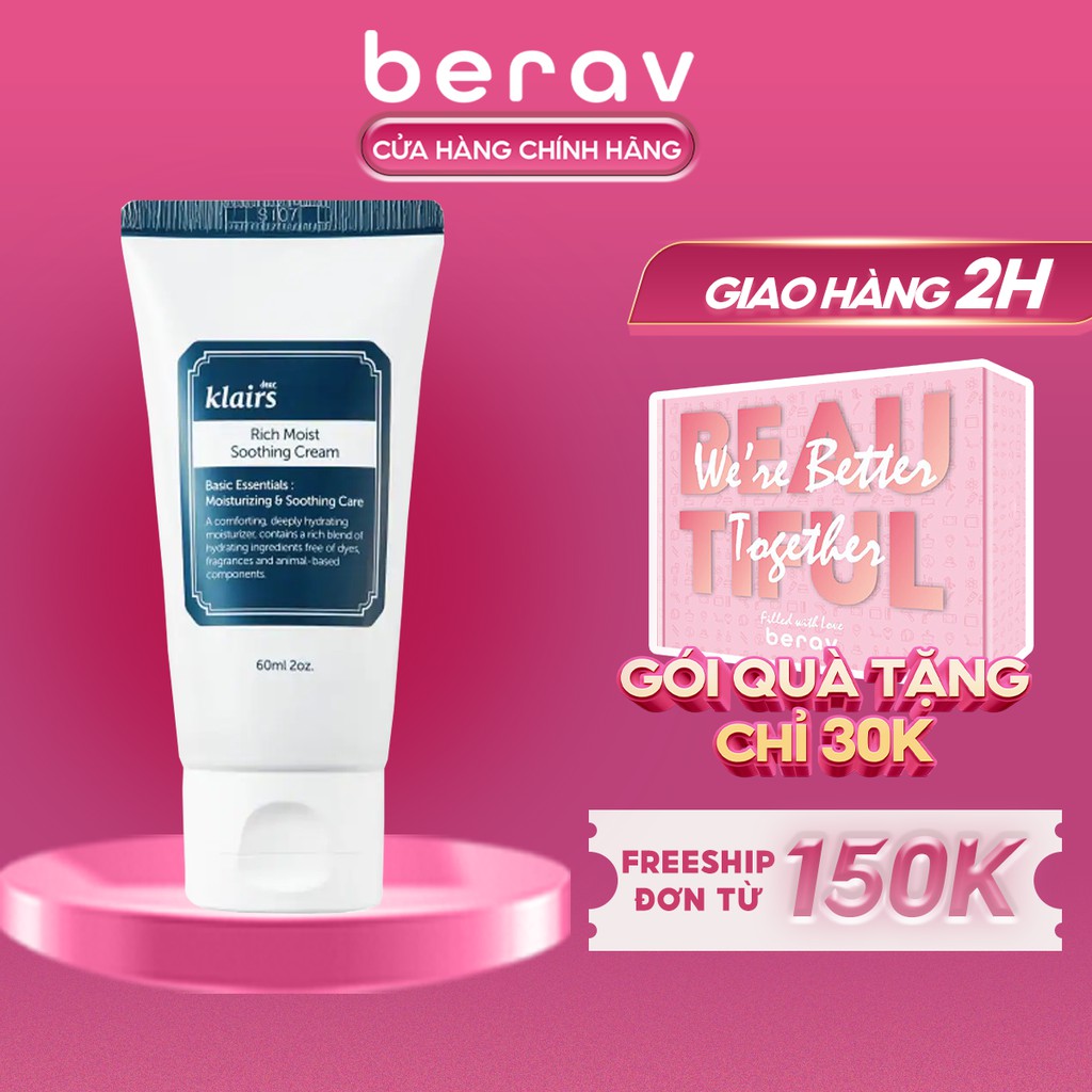 [PHIÊN BẢN NÂNG CẤP 80ML] Kem Dưỡng Ẩm Mượt Cho Da Khô Klairs Rich Moist Soothing Cream 80ml